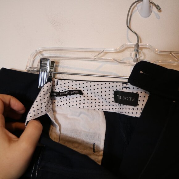 Talbots Perfect Crop Pant Womens 18WP Petite Navy Blue Slim Leg Stretch Classic - Picture 3 of 6